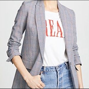 Equipment Womens Jeanne Blazer Jacket  Plaid 2 NEW